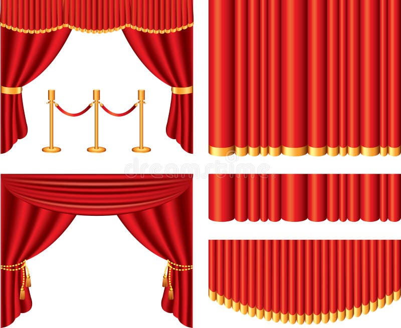 Theater Curtains with Backdrop Stock Illustration - Illustration of