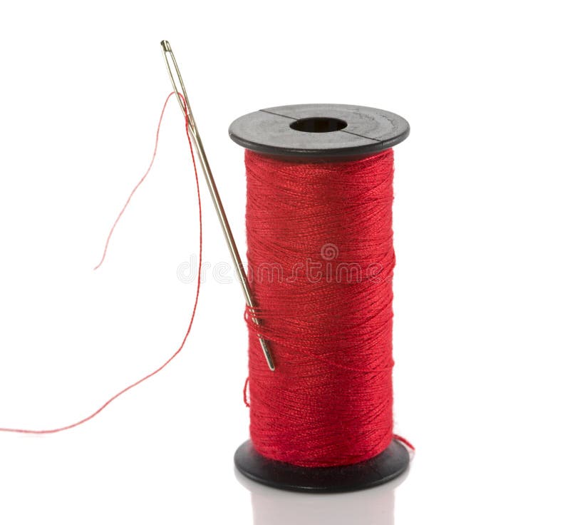 Red thread stock photo. Image of circle, cotton, white - 27586874