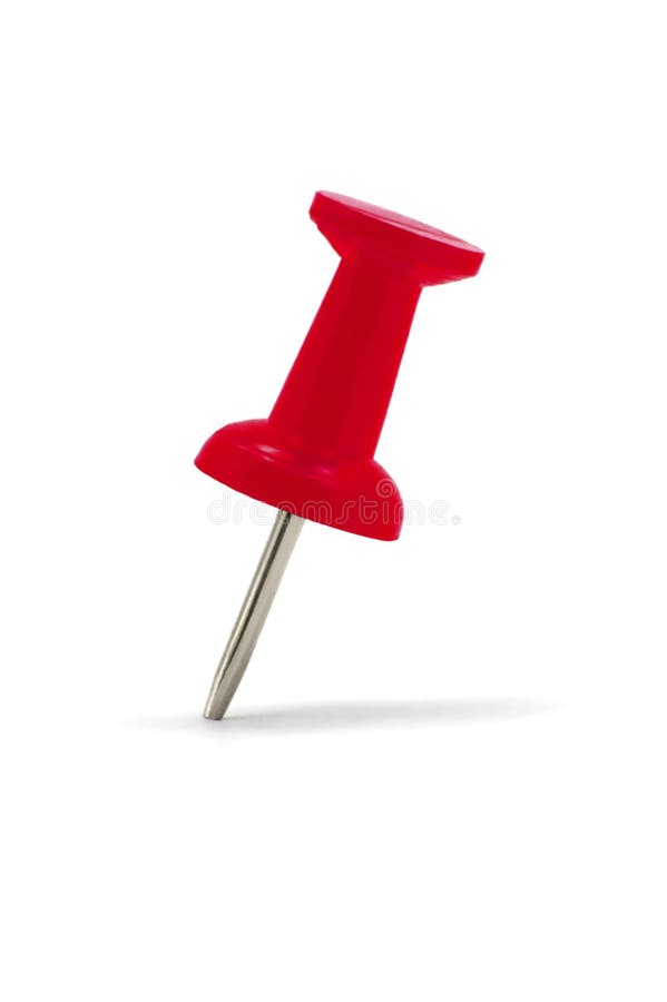 Red Thumbtack Pin Macro Isolated Closeup