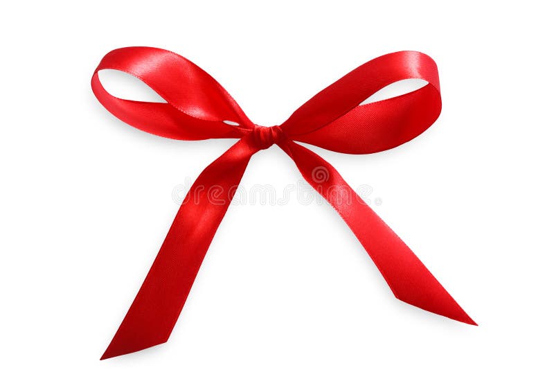 Red Tied Up Satin Ribbon, Valentines Day Love Concept. Stock Photo - Image  of curve, silk: 107290800