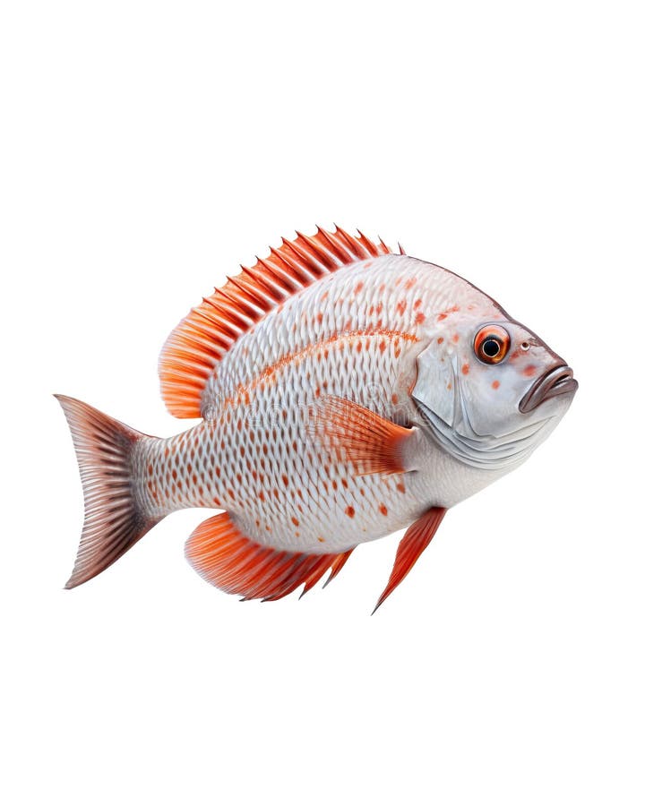 Red Tilapia Fish on White Background. Stock Image - Image of life ...