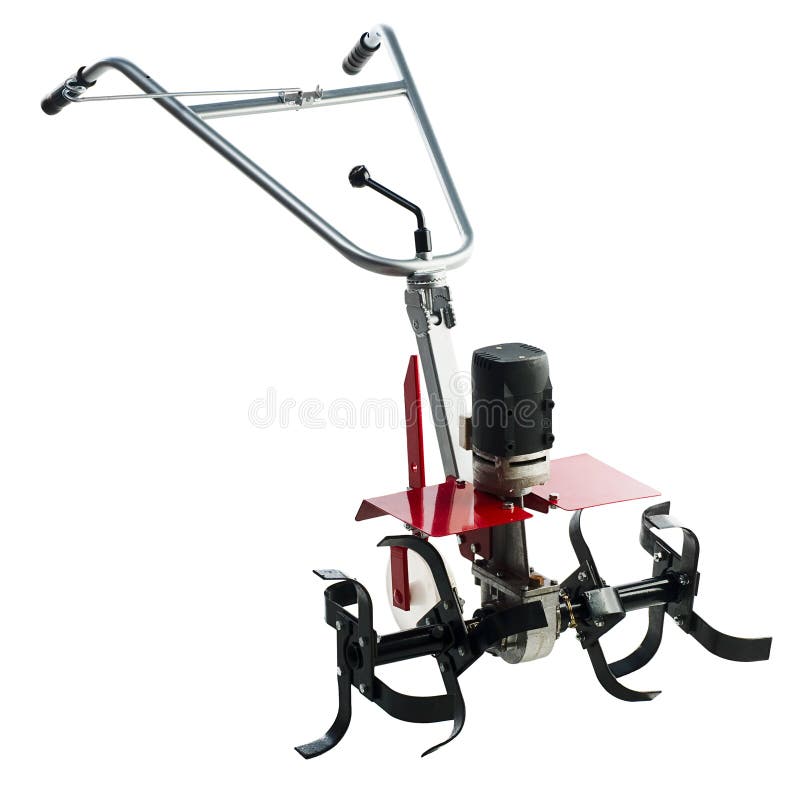 Red tiller over white royalty free stock photography