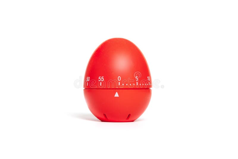 Red Timer in the Form of an Egg on a White Background Stock Image