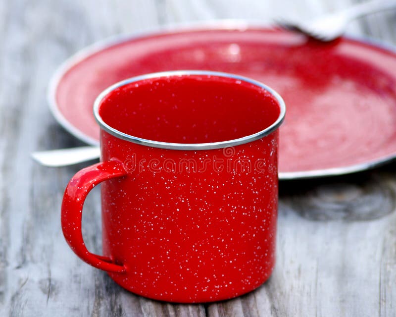 Red Tin Cup stock photo. Image of close, objects, empty 17322580