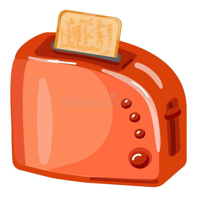Red Toaster Icon Cartoon Vector. Bread Toast Stock Vector