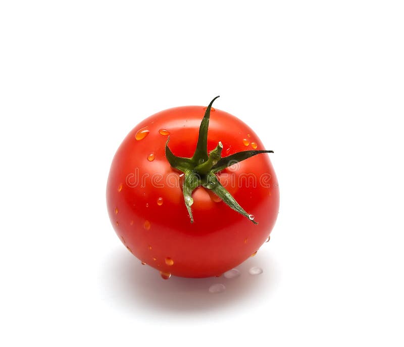 Red tomato with drops 1