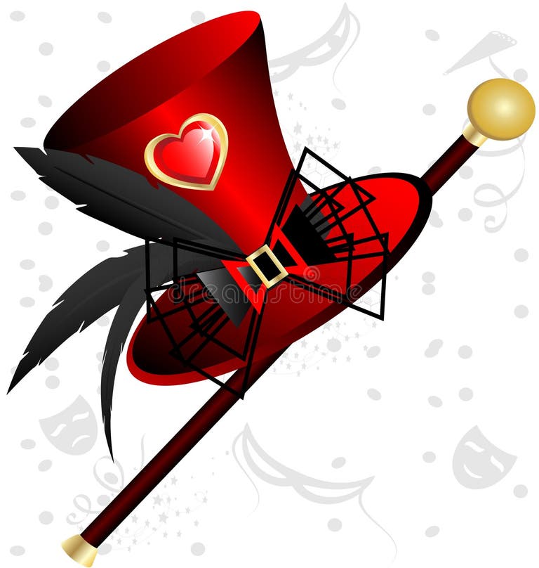 Black Top Hat Red Ribbon Stock Illustrations 352 Black Top Hat Red