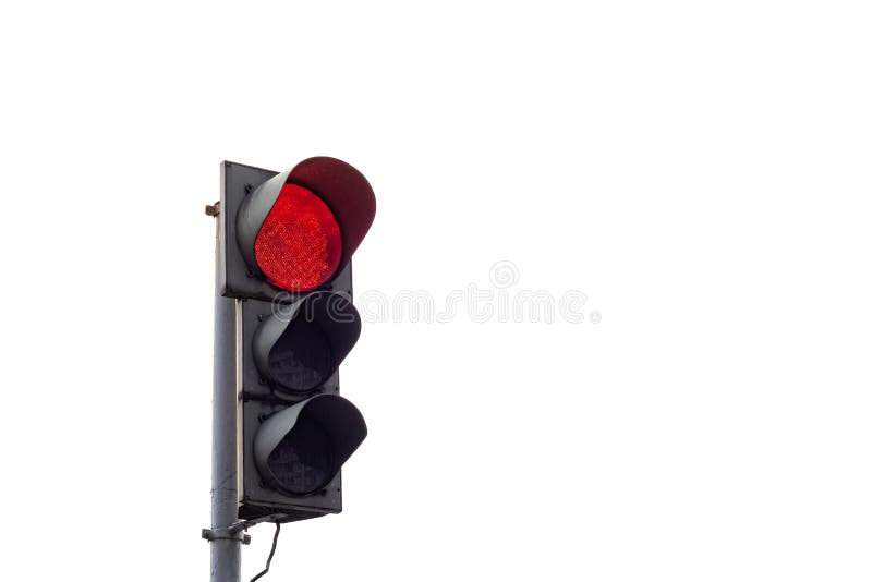Red Traffic Light, Isolated on White Background Stock Image Image of