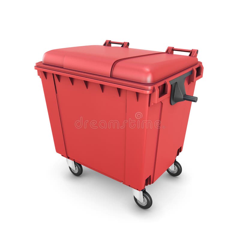 Premium Photo  Trash can on wheels isolated on white background