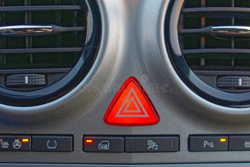 Red Triangle Button Stock Image Image Of Dashboard 198598087 hazard-lights-blinking-when-car-is-off