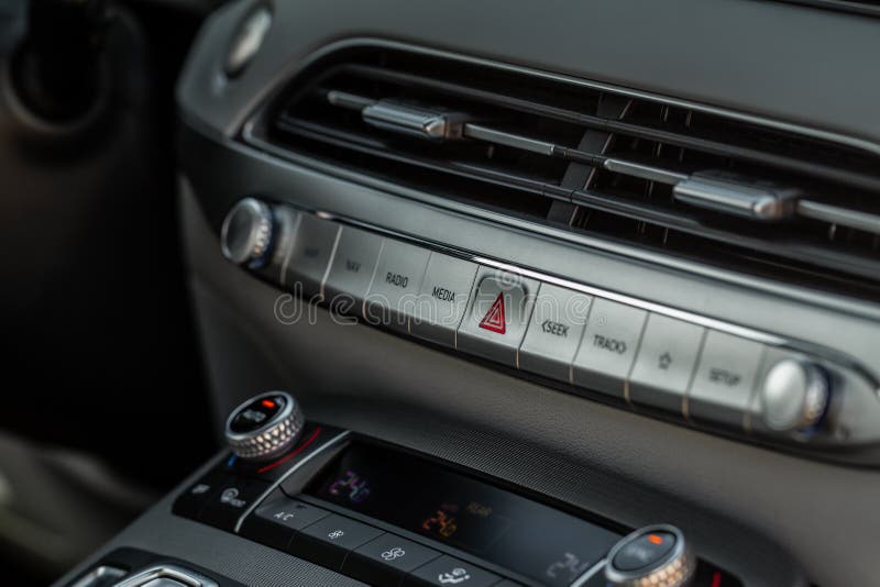 Red hazard light in car stock image. Image of lights 26556903