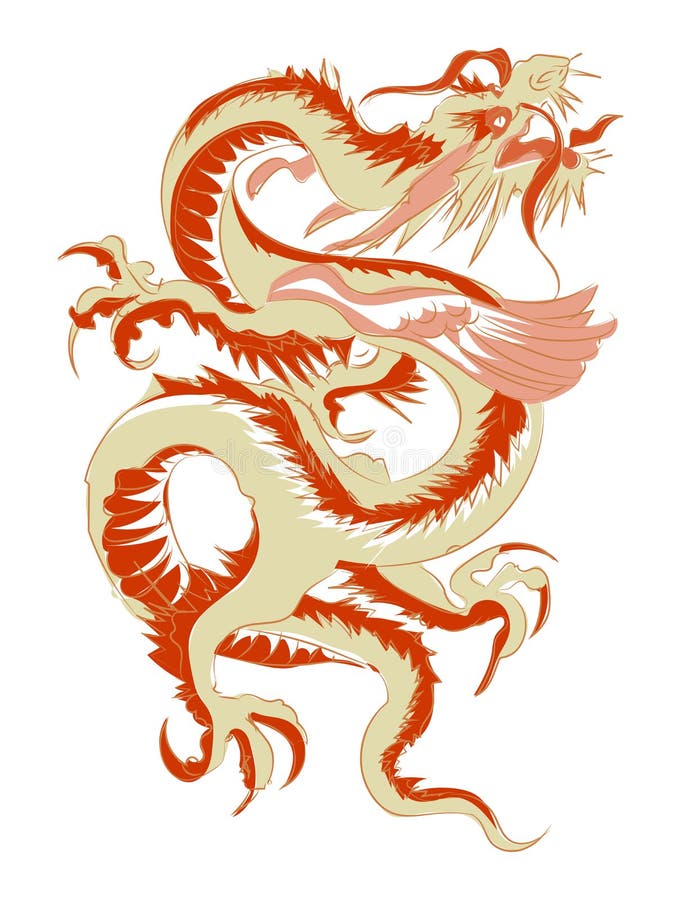 Download Red Tribal Chinese Dragon Tattoo Vector Illustration Stock Download Red Tribal Chinese Dragon Tattoo Vector Illustration Stock
