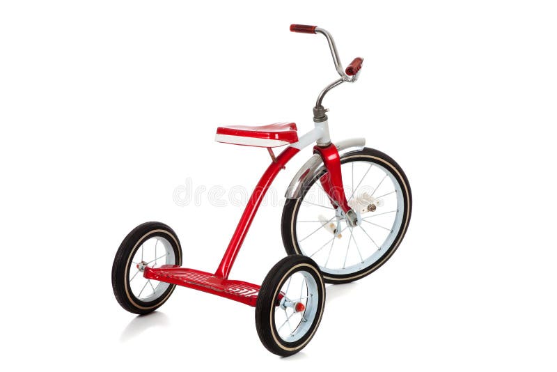 A red Tricycle on White stock photo. Image of learning 10779538
