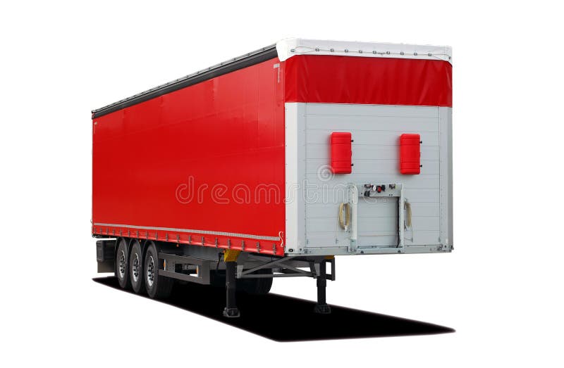 Red truck semi trailer stock photo. Image of auto, automobile 44513426
