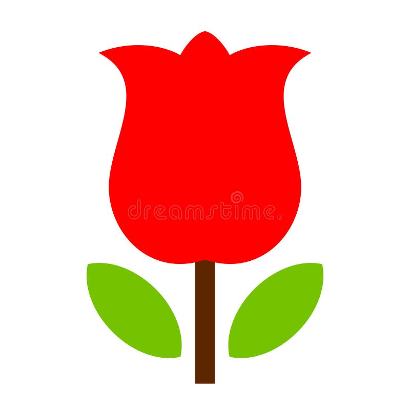 Red tulip flower vector icon stock illustration