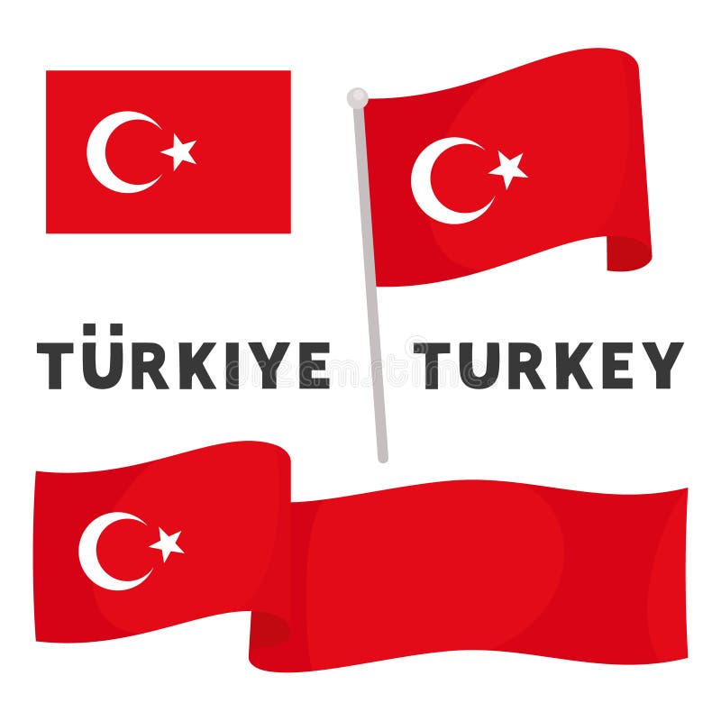 Red Turkey Flag Flick Vector Stock Vector Illustration of