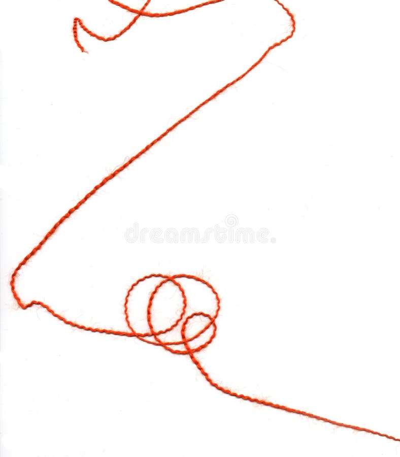 Red twirled thread