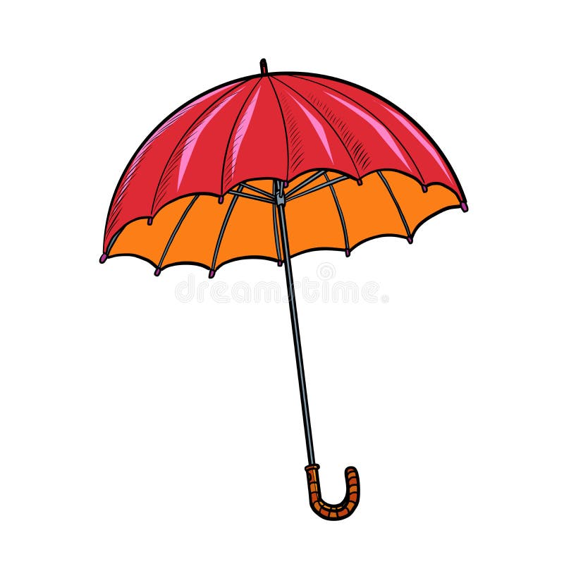 Red Umbrella. Autumn Accessory Stock Vector Illustration of concept