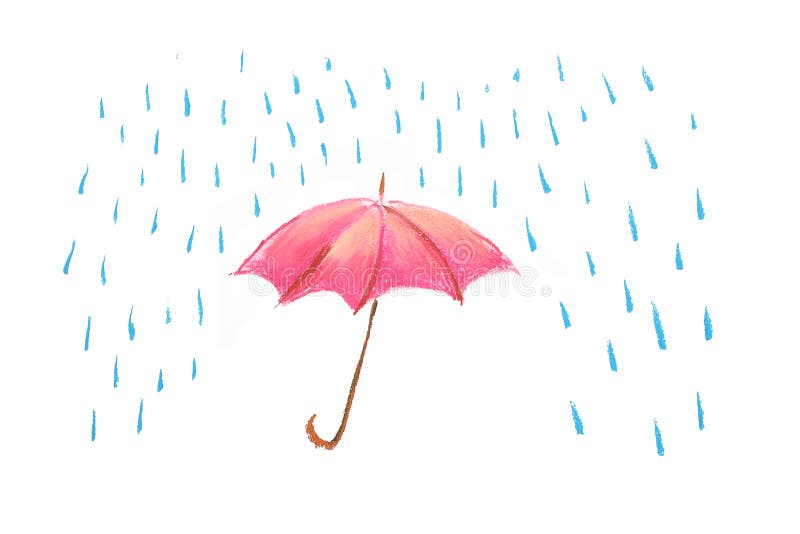 Red umbrella illustration isolated over white background