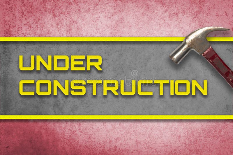 Red under construction hammer banner website royalty free stock images Red under construction hammer banner website royalty free stock images