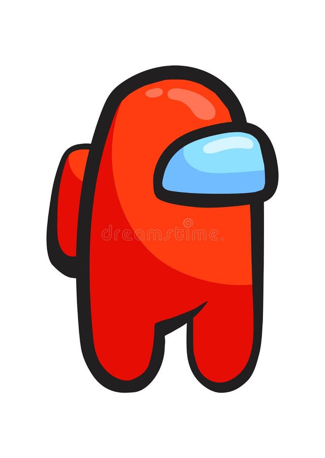 Red among Us. Amongus Simple Cartoon Characters, Vector Illustration