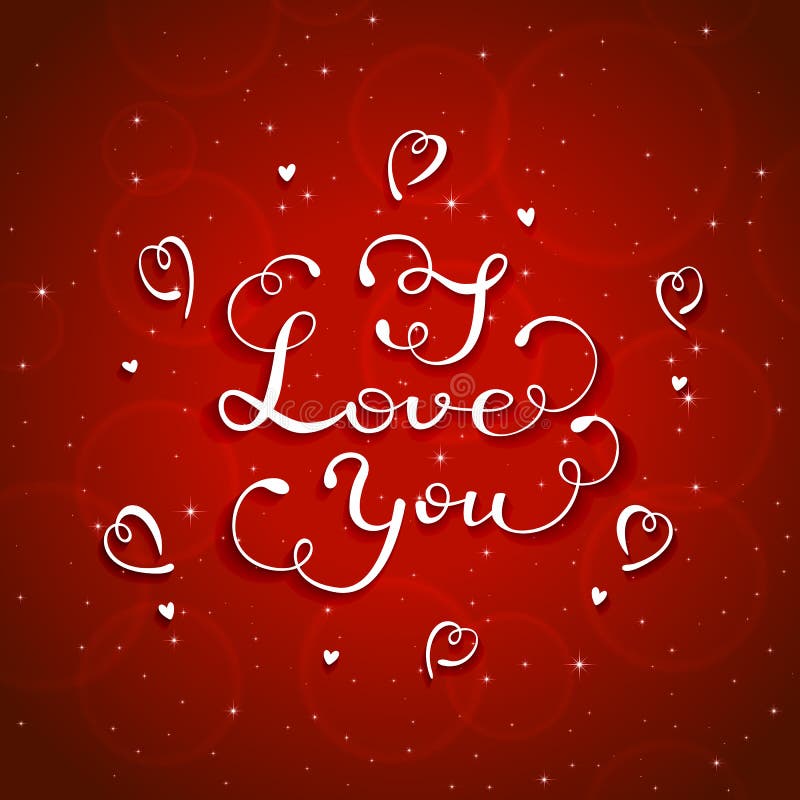 Red Valentines Background and I Love You Stock Vector - Illustration of  card, starry: 84082464