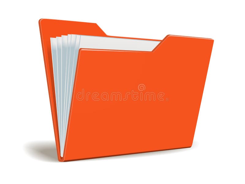 Red Vector folder with documents vector illustration