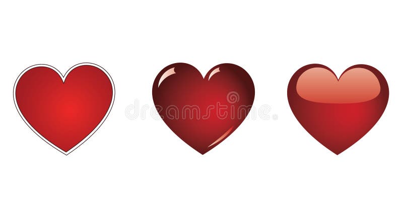 Red vector heart collection