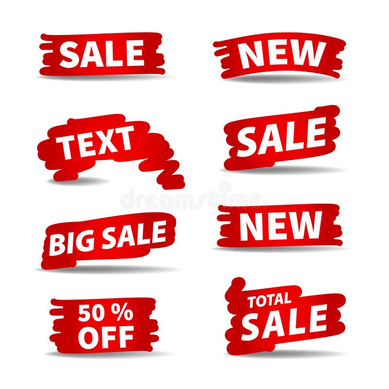 Red vector sale labels