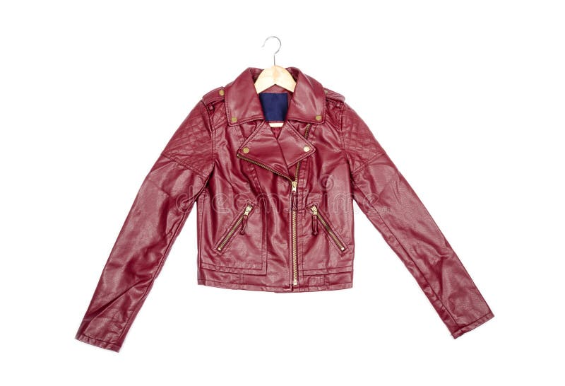 vegan red leather jacket