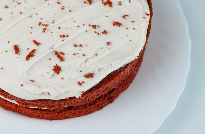 Red Velvet Cake with Cocoa and Cream Stock Photo Image of cocoa