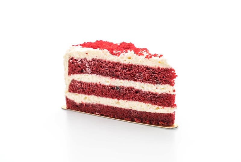 Red Velvet Cake Isolated On White Background Stock Image Image of triangle, white 156130341