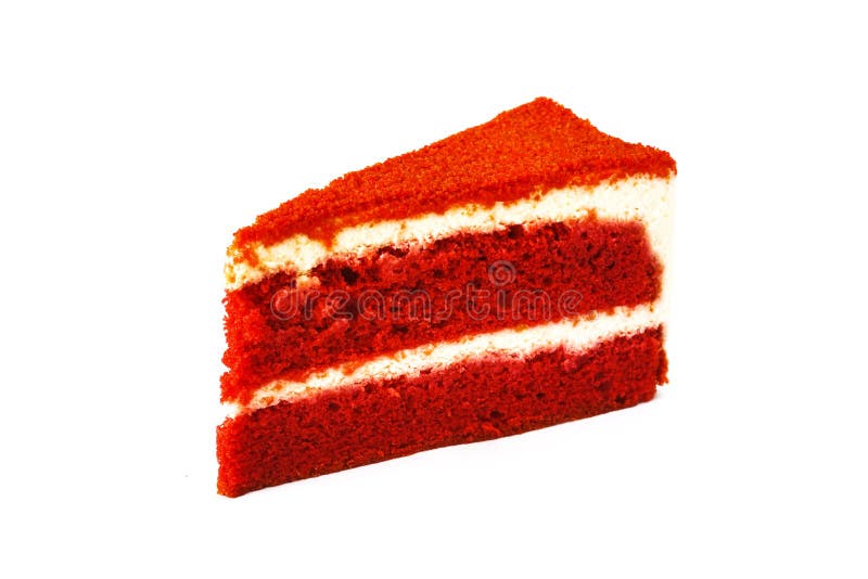 Red Velvet Cake Isolated on White Background Stock Image Image of sliced, decoration 156130341