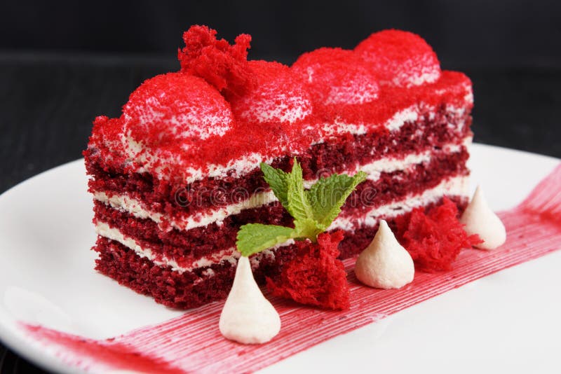 Red velvet cake stock photos