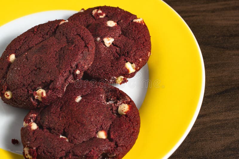 Red Velvet Cookie with Macadamia Nut Stock Photo Image of halloween