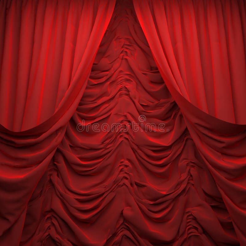Red Velvet Curtain Opening the Scene Stock Image Image of performance
