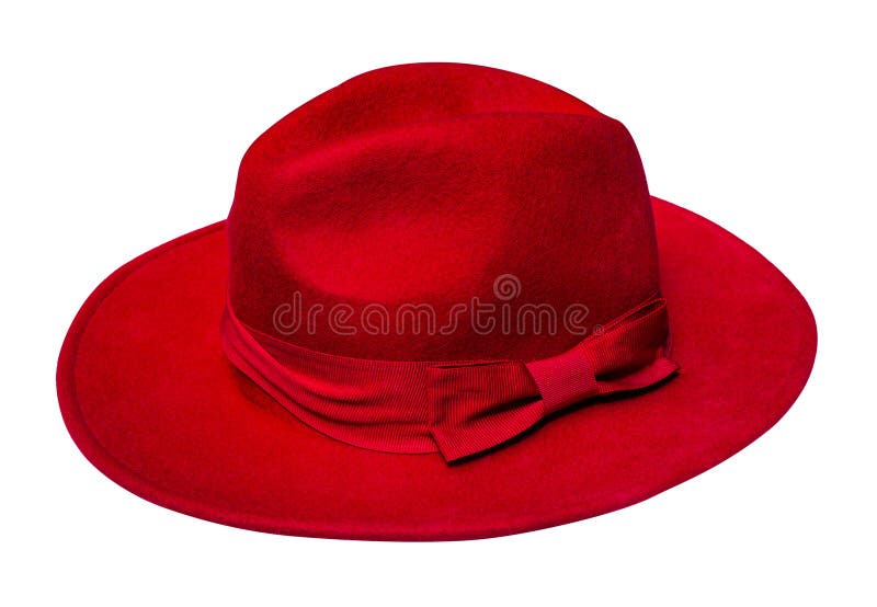 Red velvet hat isolated