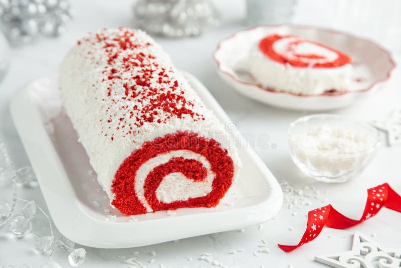 Tronchetto Di Natale Red Velvet.96 Red Velvet Roll Cake Photos Free Royalty Free Stock Photos From Dreamstime