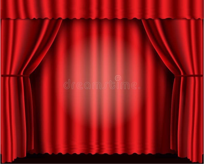 Red velvet theater curtains royalty free illustration