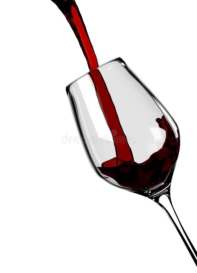 Red Vine Pouring in Vine Glass Stock Illustration Illustration of