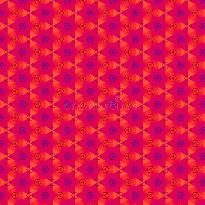 Red violet pattern neon abstract star continuous Kaleidoscope Pattern royalty free illustration