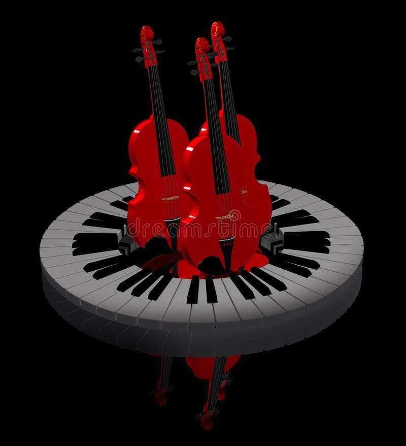 Red violins stock illustration. Illustration of black 11941453