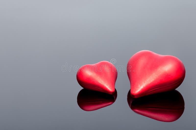 Red Volumetric Couple Hearts the Symbol of Love. Stock Image - Image of  lies, happy: 206149887