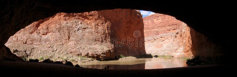 Red Wall Cavern Panorama royalty free stock photos