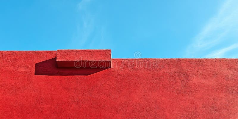 Red Wall mit Square Window stockbild