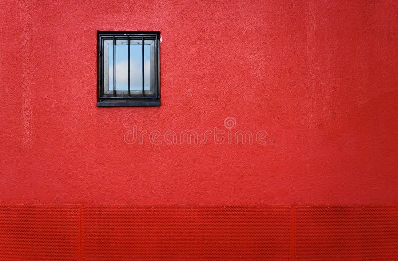 Red wall with window