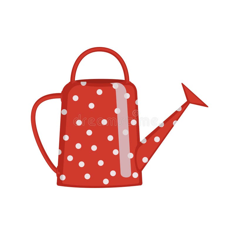 Red Watering Can. Cartoon Flat Style Stock Vector Illustration of cultivate, isolated 210852176