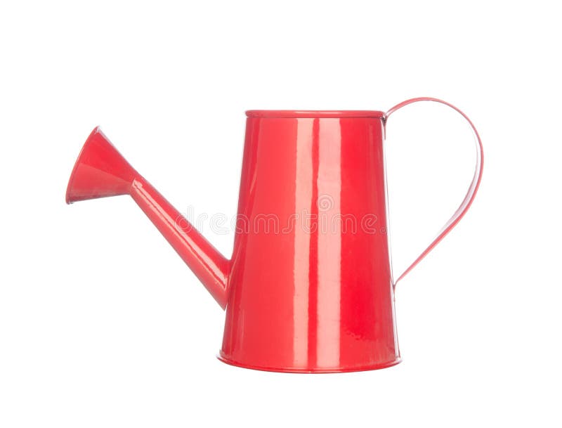 Red Watering Can Isolated on White Stock Image - Image of white, garden ...