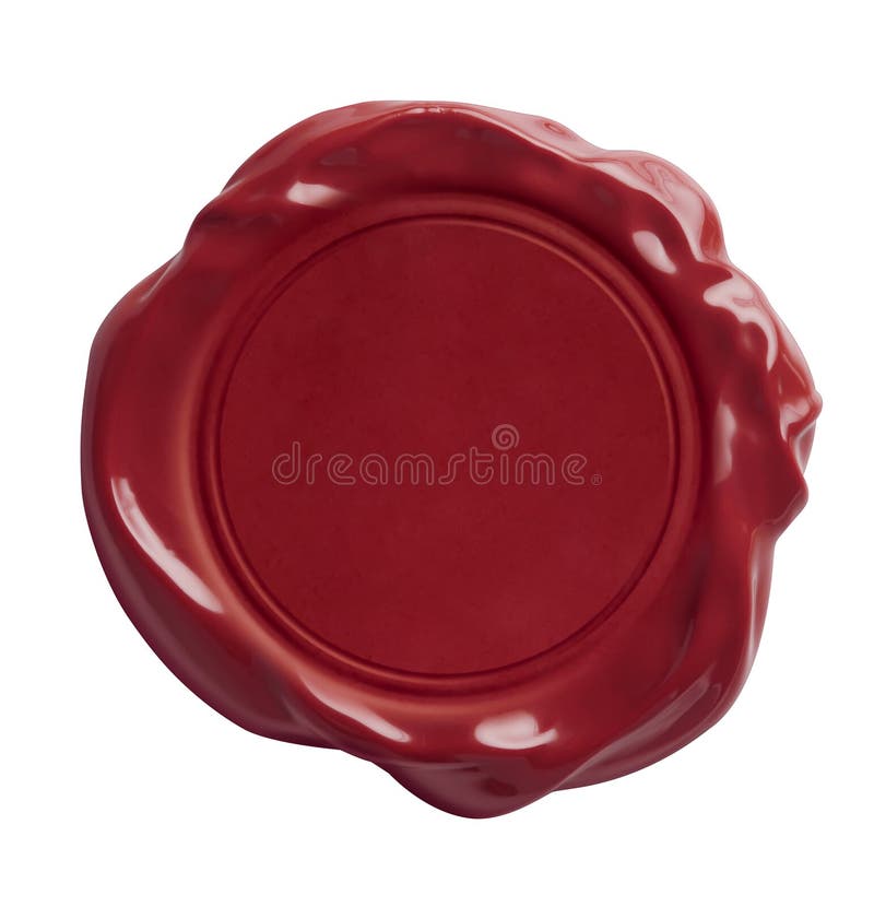 Red wax seal or signet isolated with clipping path