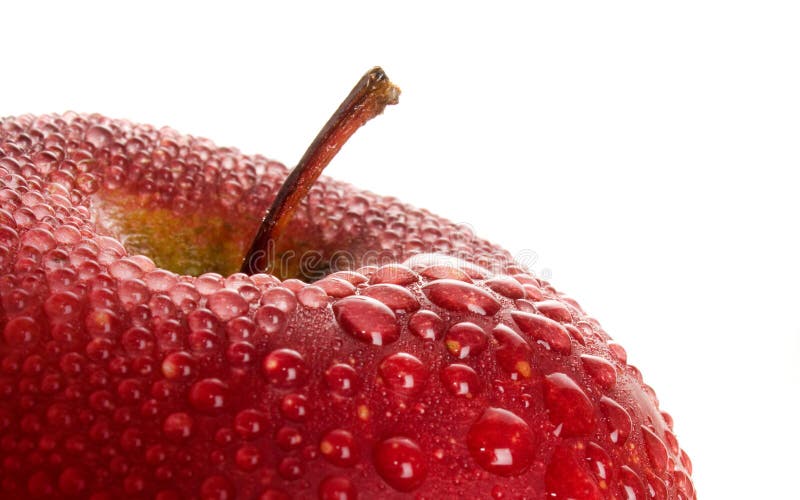 Red wet apple. stock photo Red wet apple. stock photo